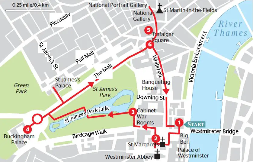 Mapa de roteiro Westminster