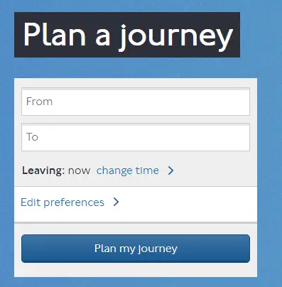 Como ir de um lugar o outro - Journey Planner