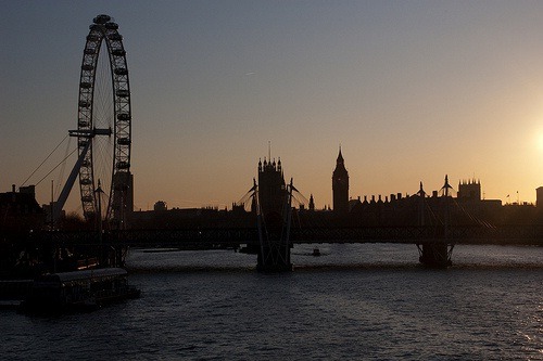 Por do sol na Ponte de Waterloo