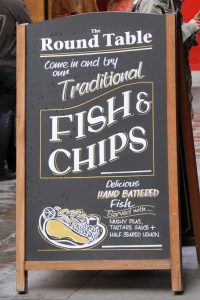 Fish and Chips Londres - placa