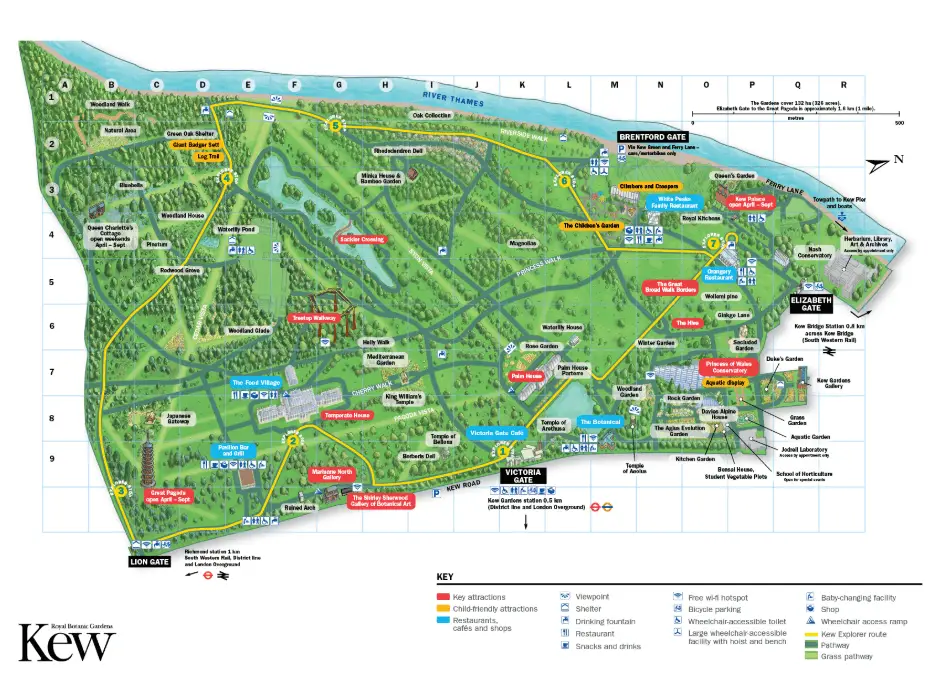 Mapa do Jardim Botânico Real Kew Gardens