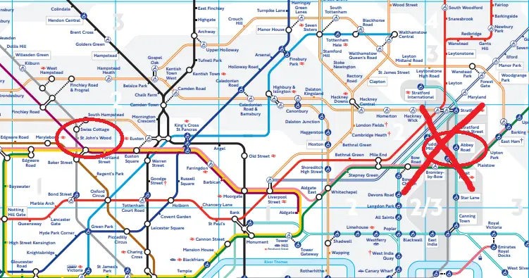 Como chegar em Abbey Road - mapa do metrô