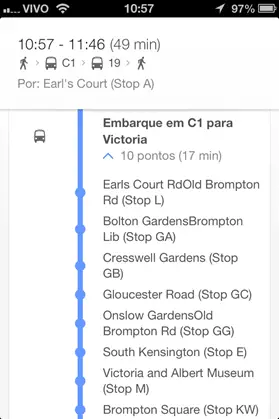 Como usar o Google Maps em viagens - pontos de ônibus