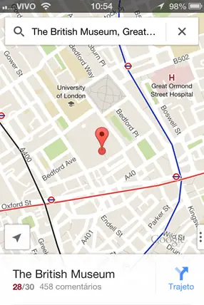 Como usar o Google Maps em viagens - trajeto