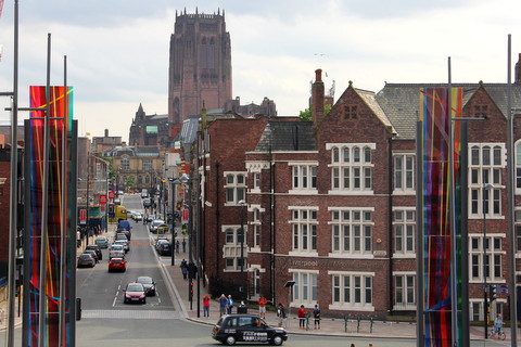 Roteiro em Liverpool - a Catedral Anglicana vista da Catedral Católica