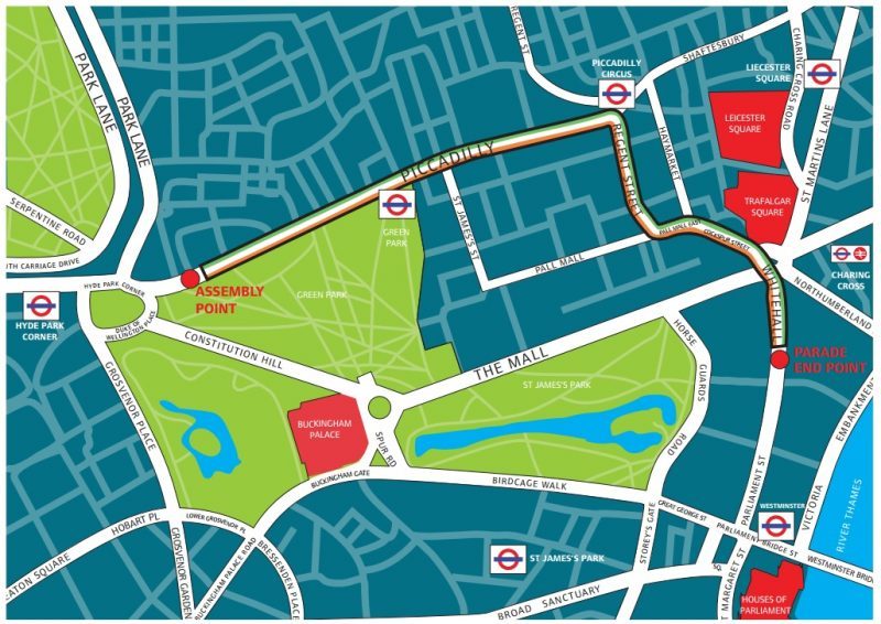 St Patrick's Day Parade - mapa St Patrick's Day Parade - mapa