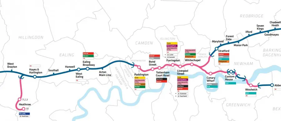Crossrail: o trem de 15 bilhões de libras - mapa