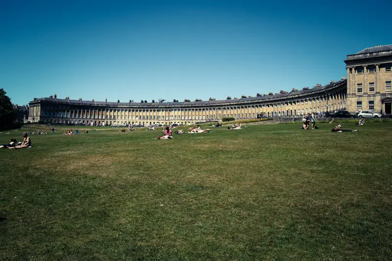 Visita a Bath - Royal Crescent panorâmica