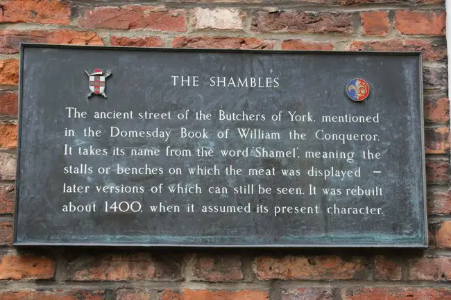 York - The Shambles placa