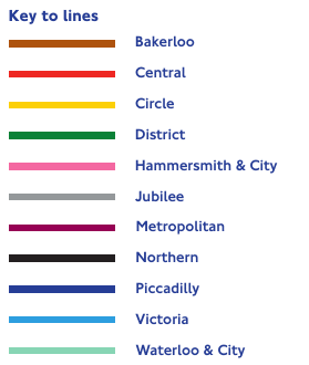 Mapa do metrô de Londres - linhas do metrô