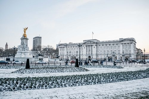 Neve em Londres - Palácio de Buckingham