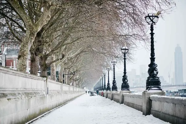 Qual é a temperatura em Londres? Inverno