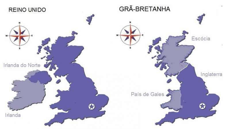 Grã-Bretanha ou Reino Unido - mapas