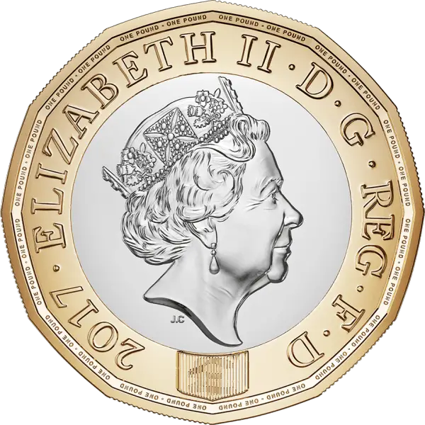 Nova moeda de 1 libra - cara