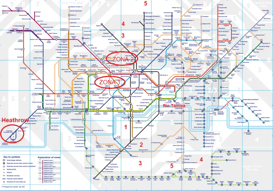 Transporte em Londres - mapa do metrô