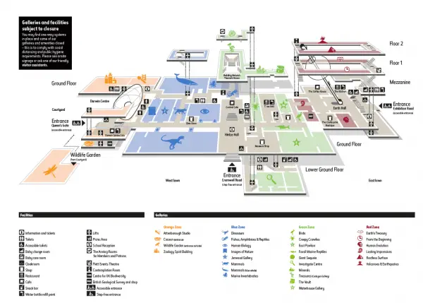 Mapa do Museu de História Natural de Londres