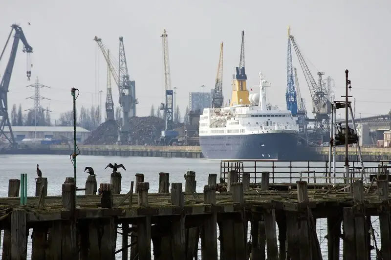 O porto de Southampton
