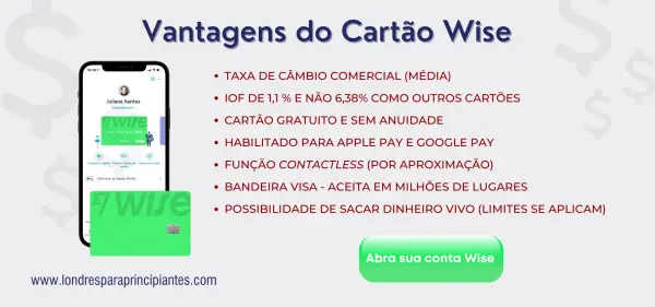 Vantagens do cartão wise