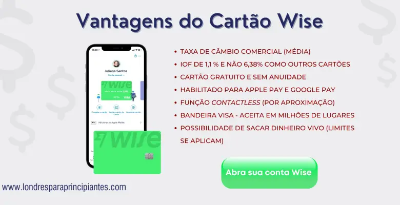 vantagens do cartão wise